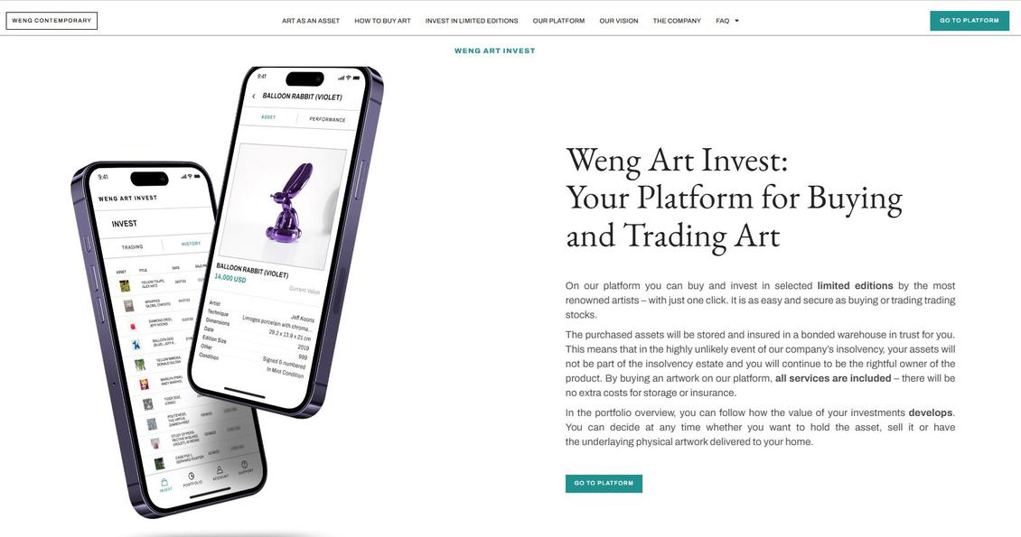 Screenshot Weng Art Invest (WAI) (Bild: Weng Art Invest)