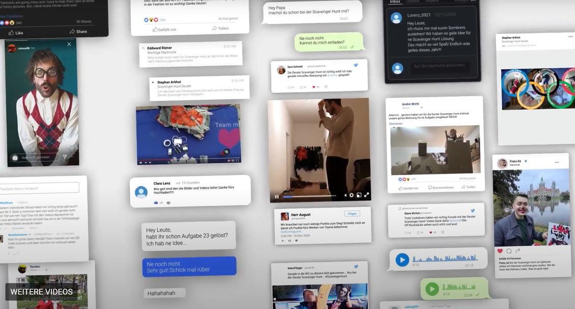 44 Aufgaben mussten sich die TeilnehmerInnen stellen. (Bild: Deuter/Scavenger Hunt/Screenshot)