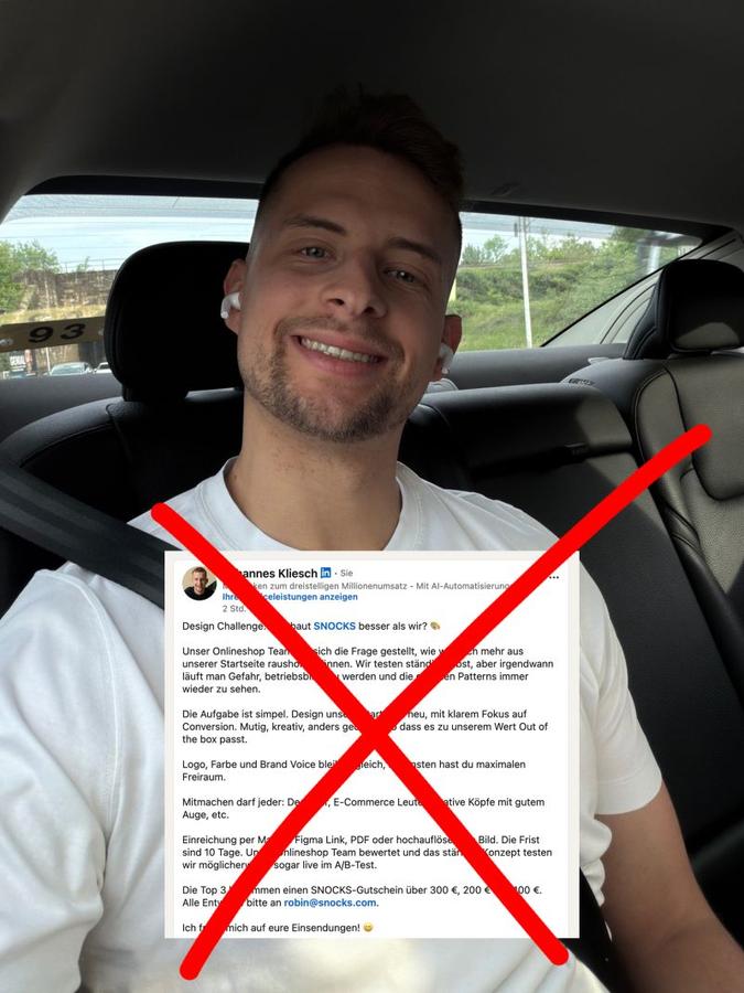 Johannes Kliesch mit dem 2. Teil seiner Social Media-Kampagne