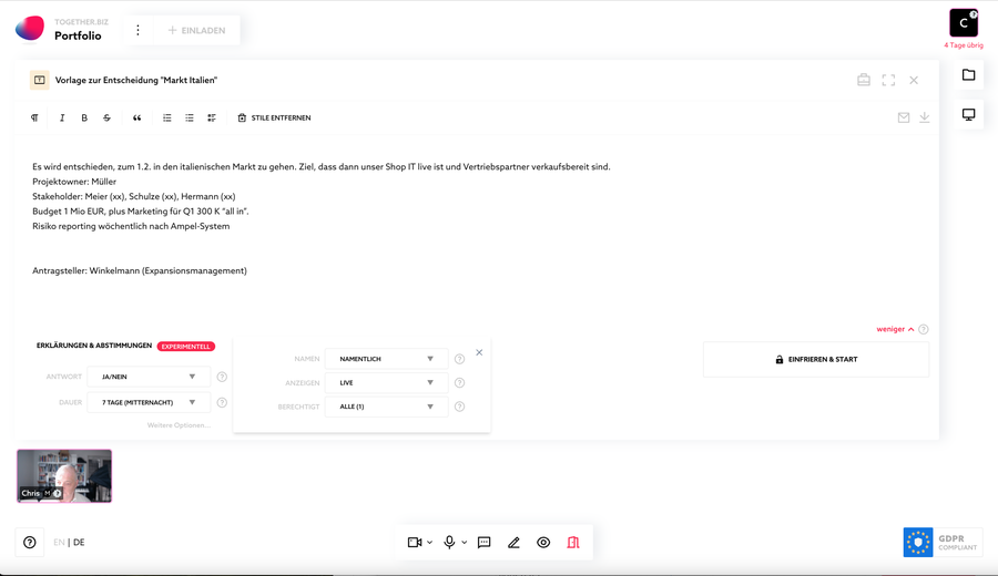 Das Kollaboration-Tool Together.biz kann DSGVO, KI und Wallet-Login,