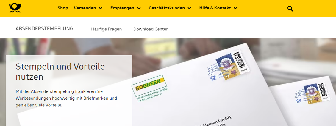 Briefmarken auf Dialogmailings darf es ab kommendem Jahr nicht mehr geben (Bild: Deutsche Post)