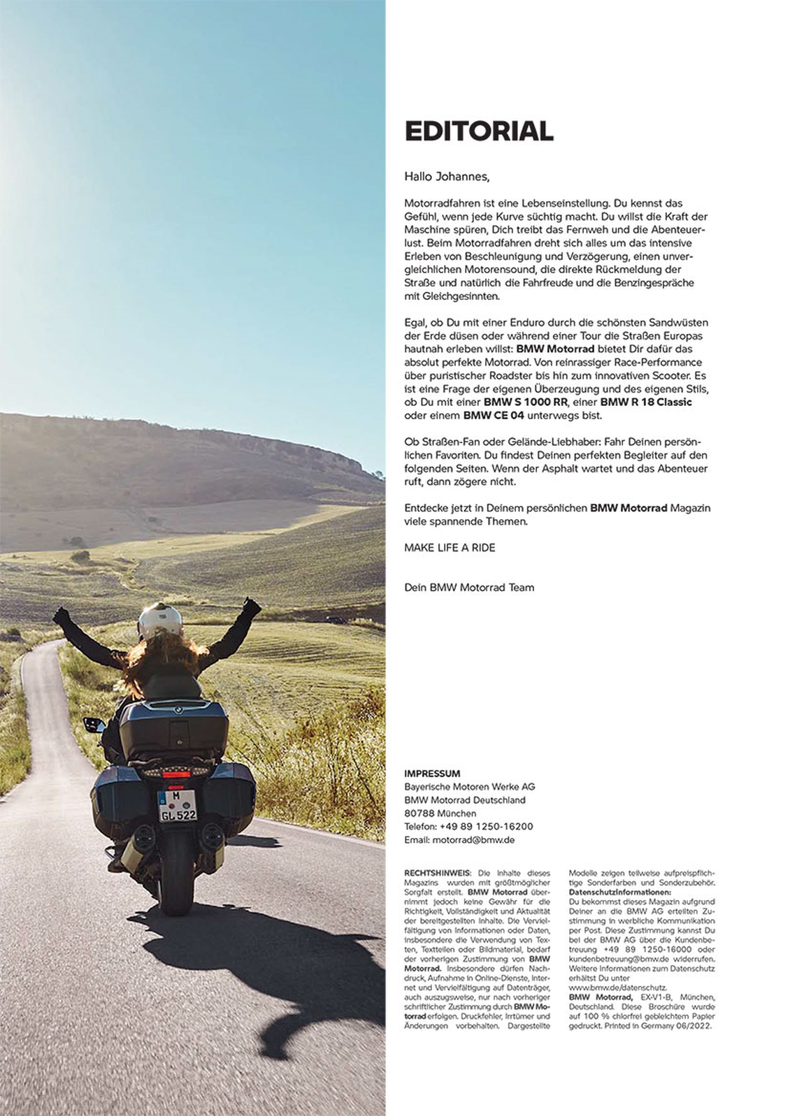 Persnliche Anrede und passgenauer Content im Editorial. (Bild: BMW_MOTORRAD)