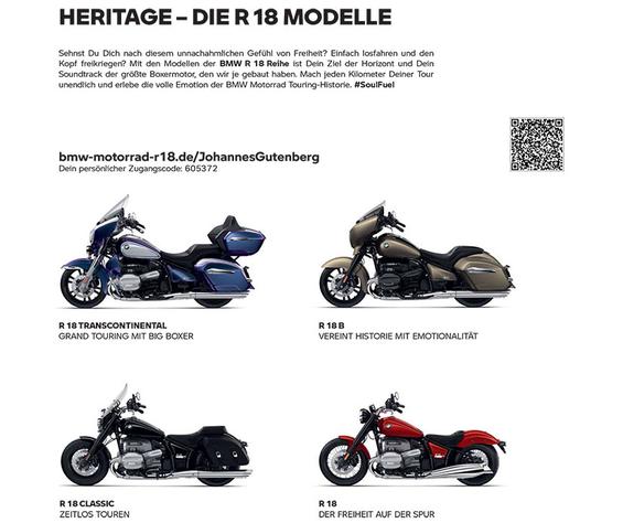 Print fhrt zu den Online-Inhalten und macht Lust auf eine Probefahrt beim Fachhndler in der Nhe. (Bild: BMW_MOTORRAD)