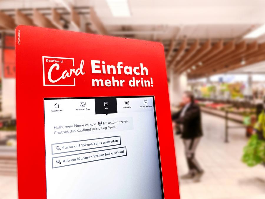 Am Kundenterminal für Jobs bewerben