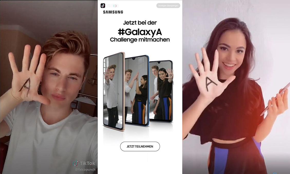 Die Influencer Falco Punch und Selina Mour stoen die Hashtage-Challenge an. (Bild: Samsung)