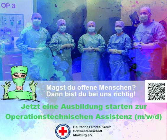 Die DRK Schwesternschaft Marburg wirbt witzig. BewerberInnen brauchen nur den QR-Code zu scannen und das Bewerbungsformular auszufllen. (Bild: DRK Schwesternschaft Marburg)