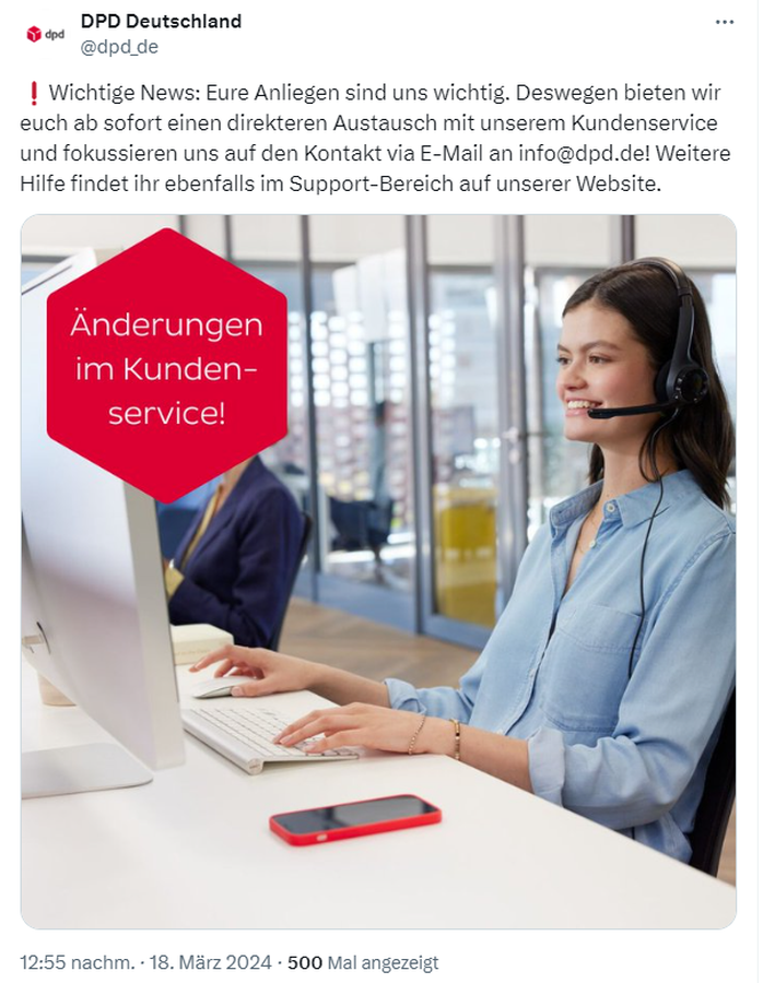Lächelnd den Service beenden: DPD Deutschland