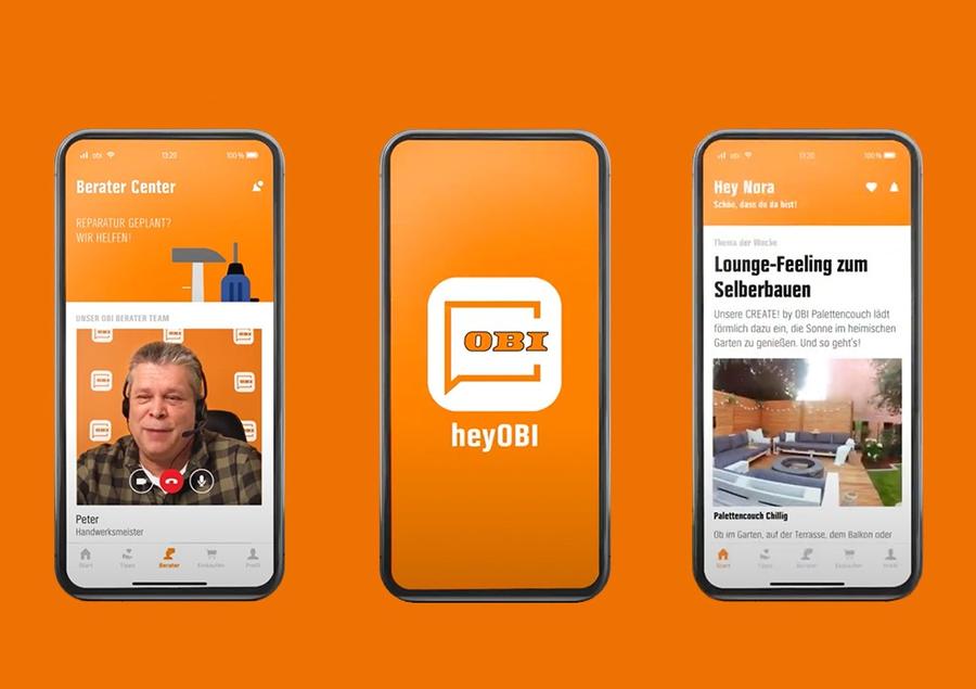 In der heyOBI App bietet OBI auch den direkten Draht zum Mitarbeiter.
