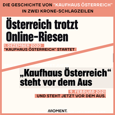 Social-Media-Spott begleitet das Kaufhaus sterreich von Anfang an (Bild: Moment)